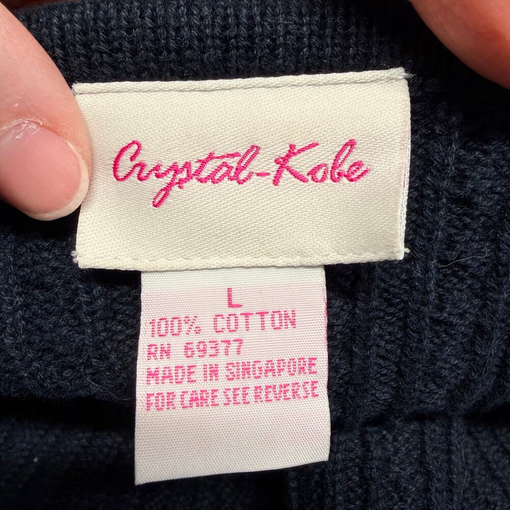 Vintage Crystal Kobe Womens Cardigan Sweater Knit Button Close Long Sleeve Large - Picture 7 of 8